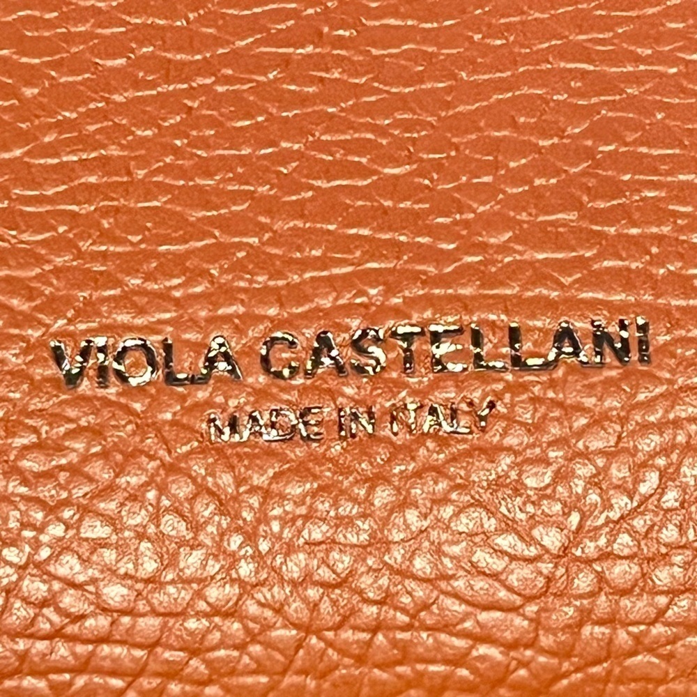 Viola Castellani Orange Leather Crossbody Bag - Picture 2 of 11